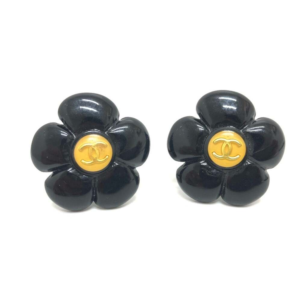 Chanel Cc Logo Flower Clip-On Earrings #207454C18B